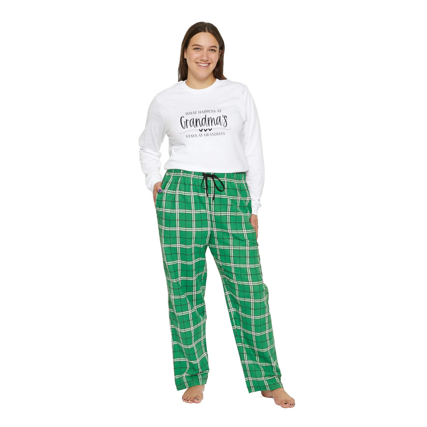 What Happens At Grandma's Stays At Grandma's Women's Long Sleeve Pajama Set