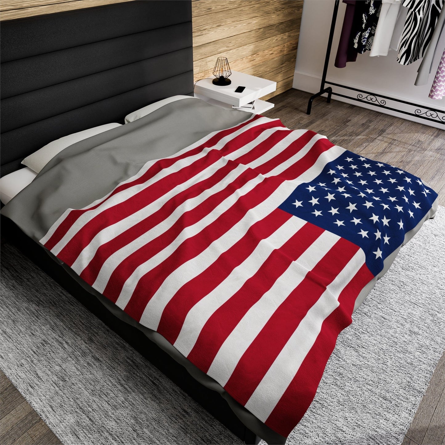 American Flag Velveteen Plush Blanket 60x80