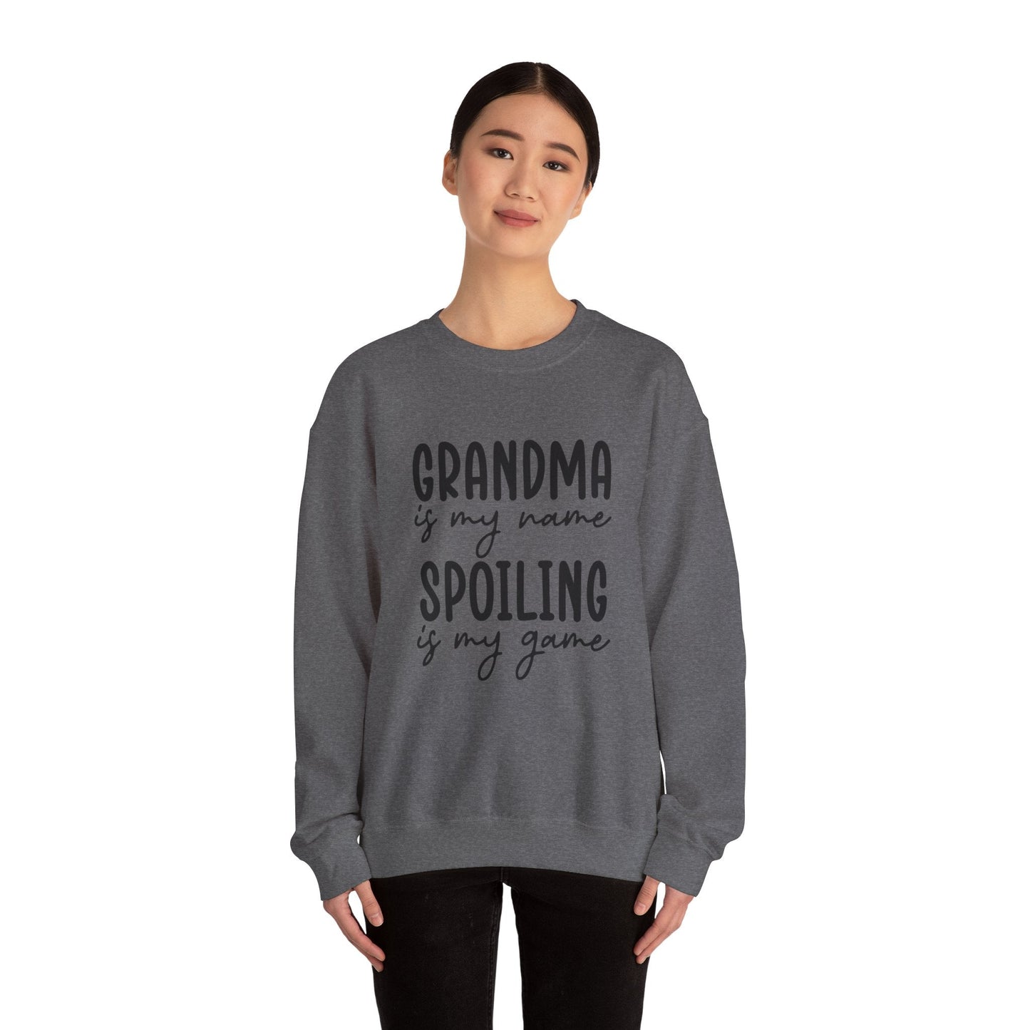 Grandma Is My Name Spoiling Is My Game Unisex Heavy Blend™ Crewneck Sweatshirt