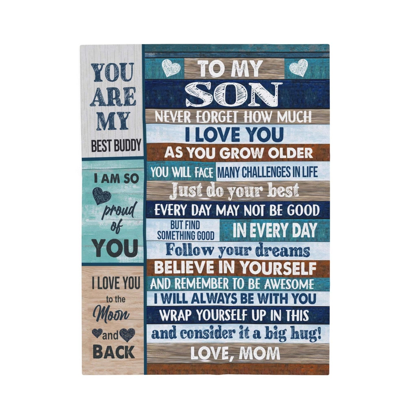 To My Son From Mom Velveteen Plush Blanket 50x60