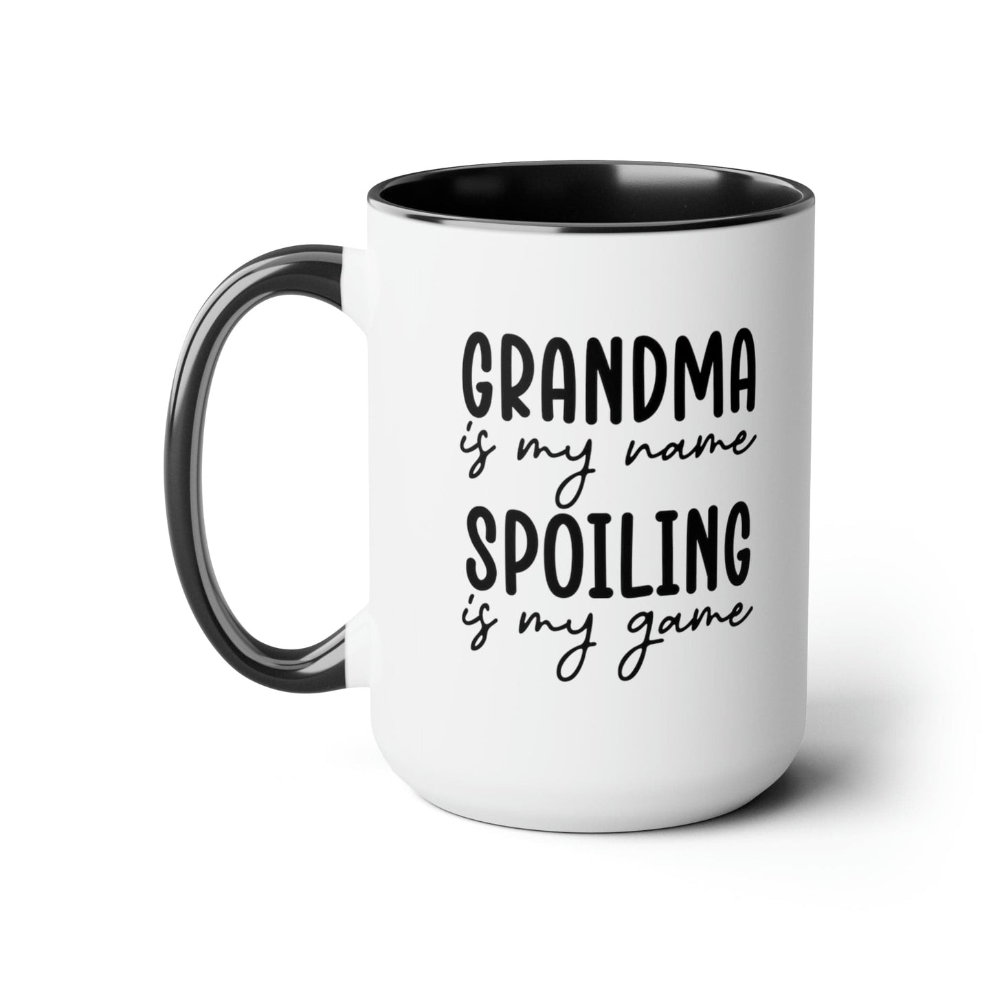 Grandma Is My Name Two-Tone Coffee Mugs, 15oz