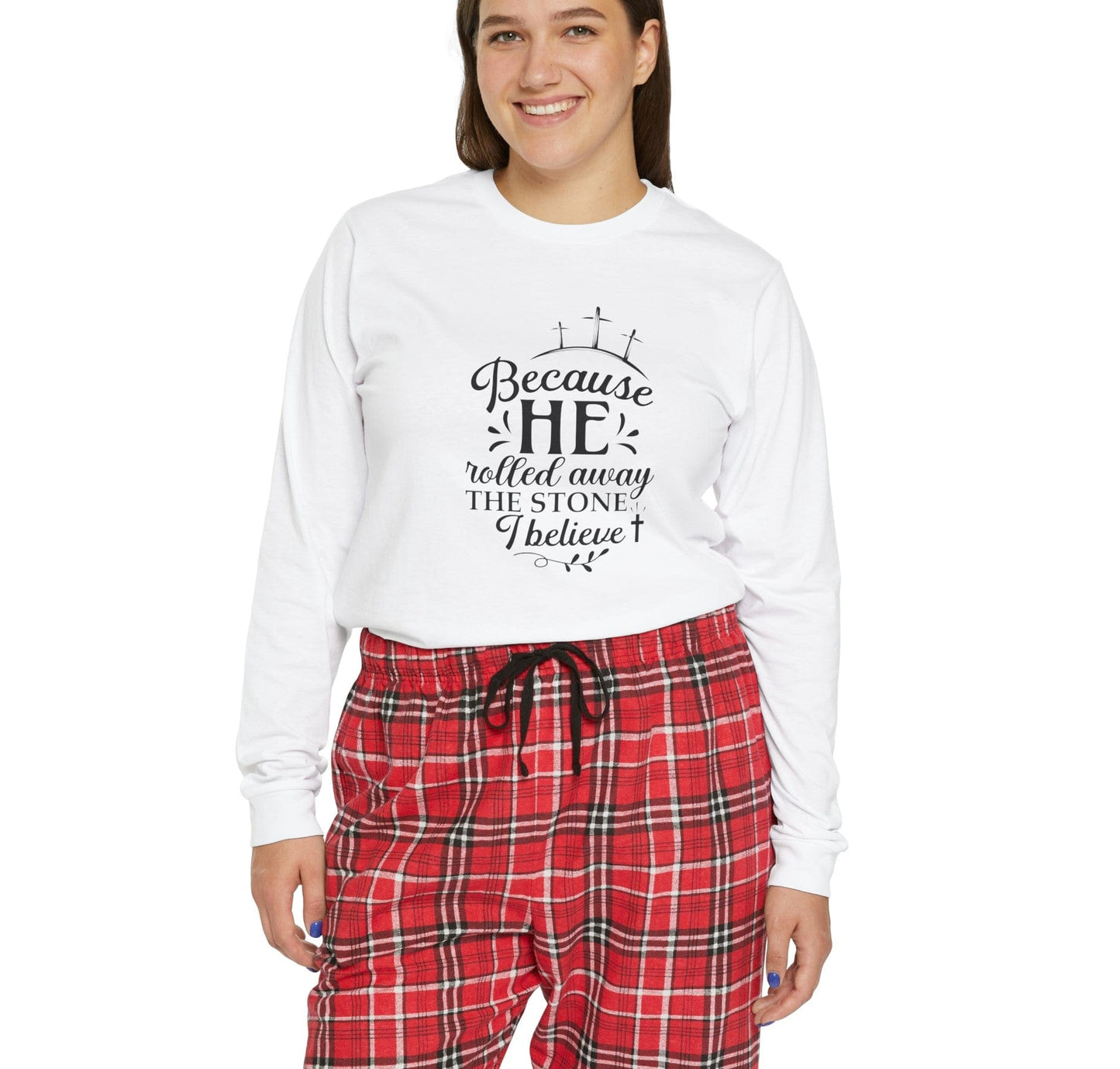 Because He Rolled Away The Stone Women's Long Sleeve Pajama Set