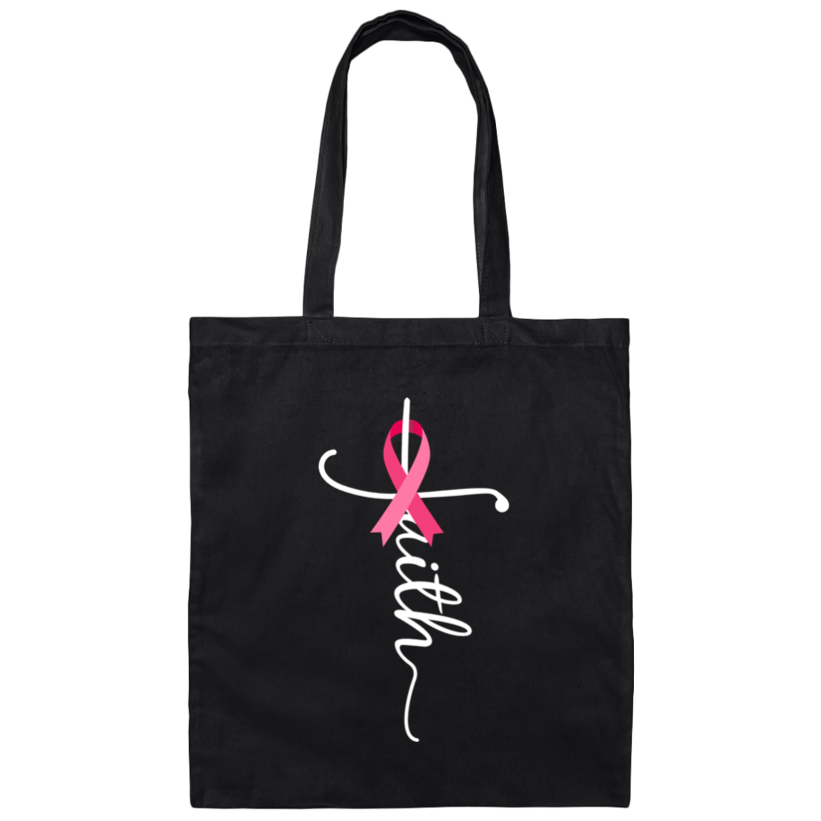 Canvas Tote Bag - Faith Pink Ribbon