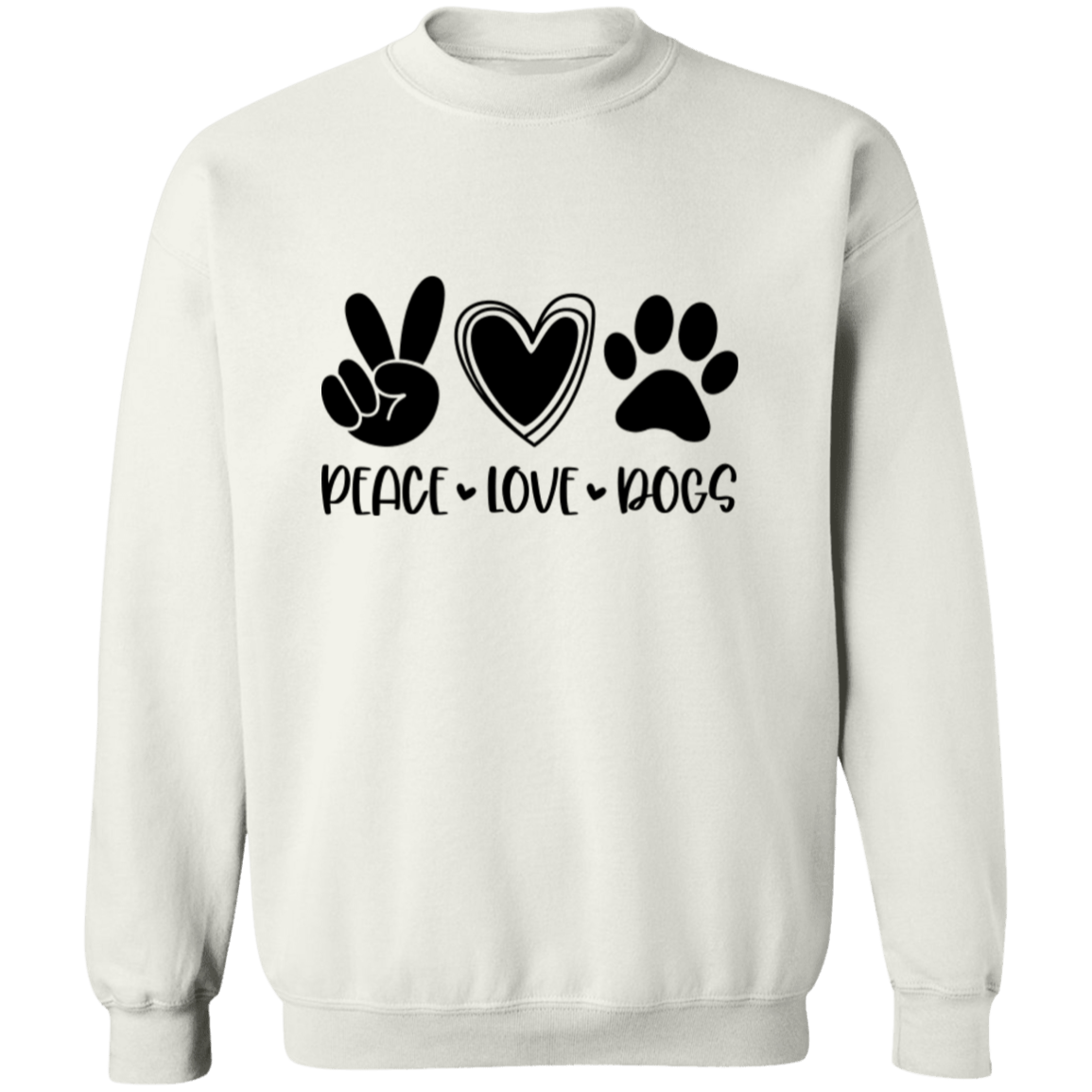 Crewneck Pullover Sweatshirt - Peace Love Dogs