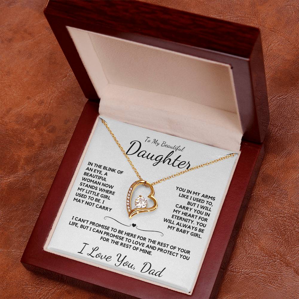 To My Beautiful Daughter Forever Love Necklace From Dad