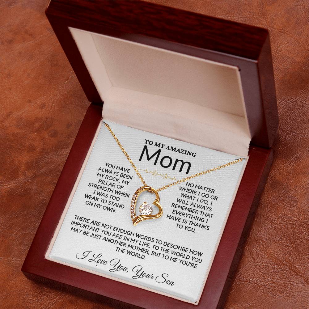 To My Amazing Mom From Your Son Forever Love Necklace - Perfect for Mother's Day or her birthday!