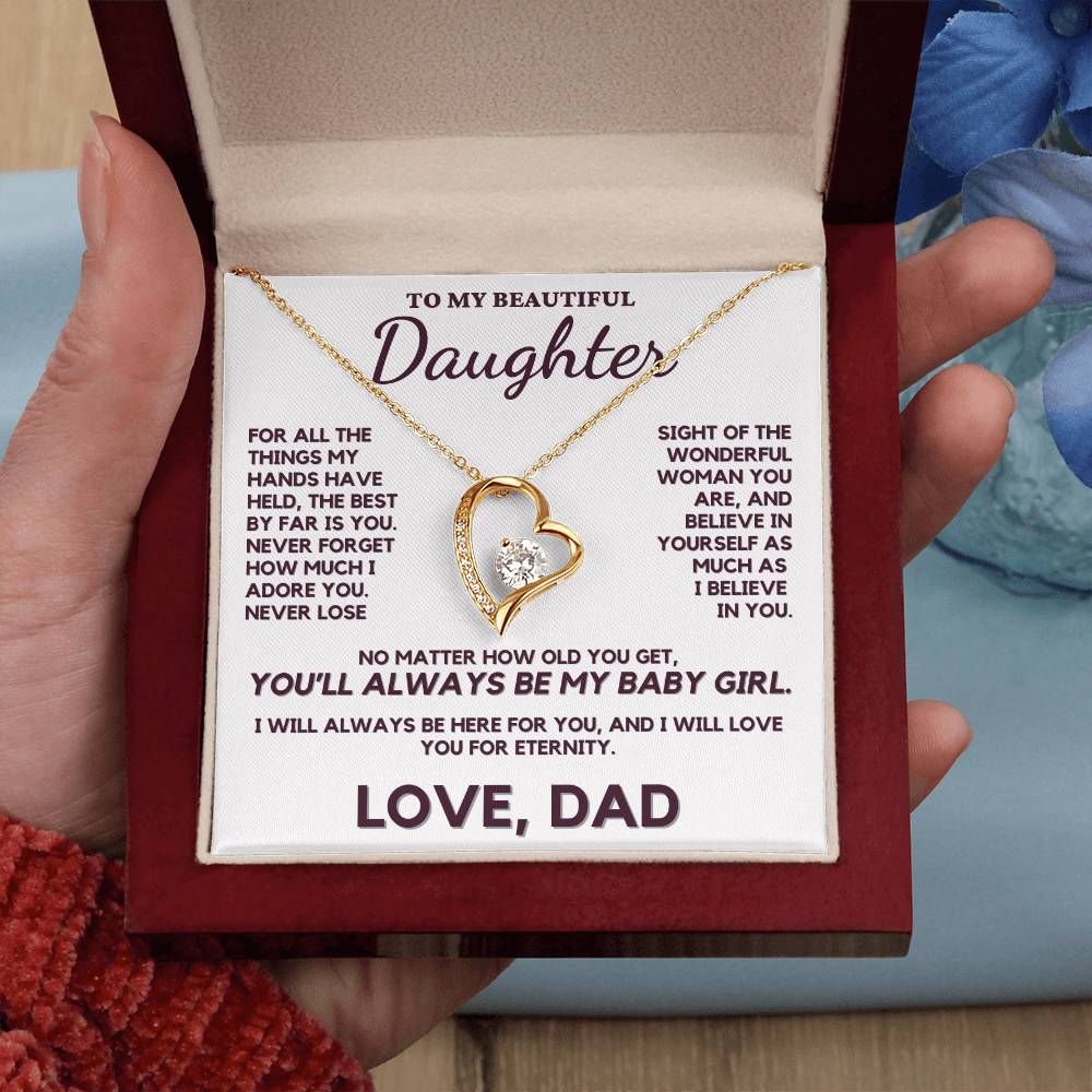 To My Beautiful Daughter Forever Love Necklace From Dad - A Great Gift For Any Occasion