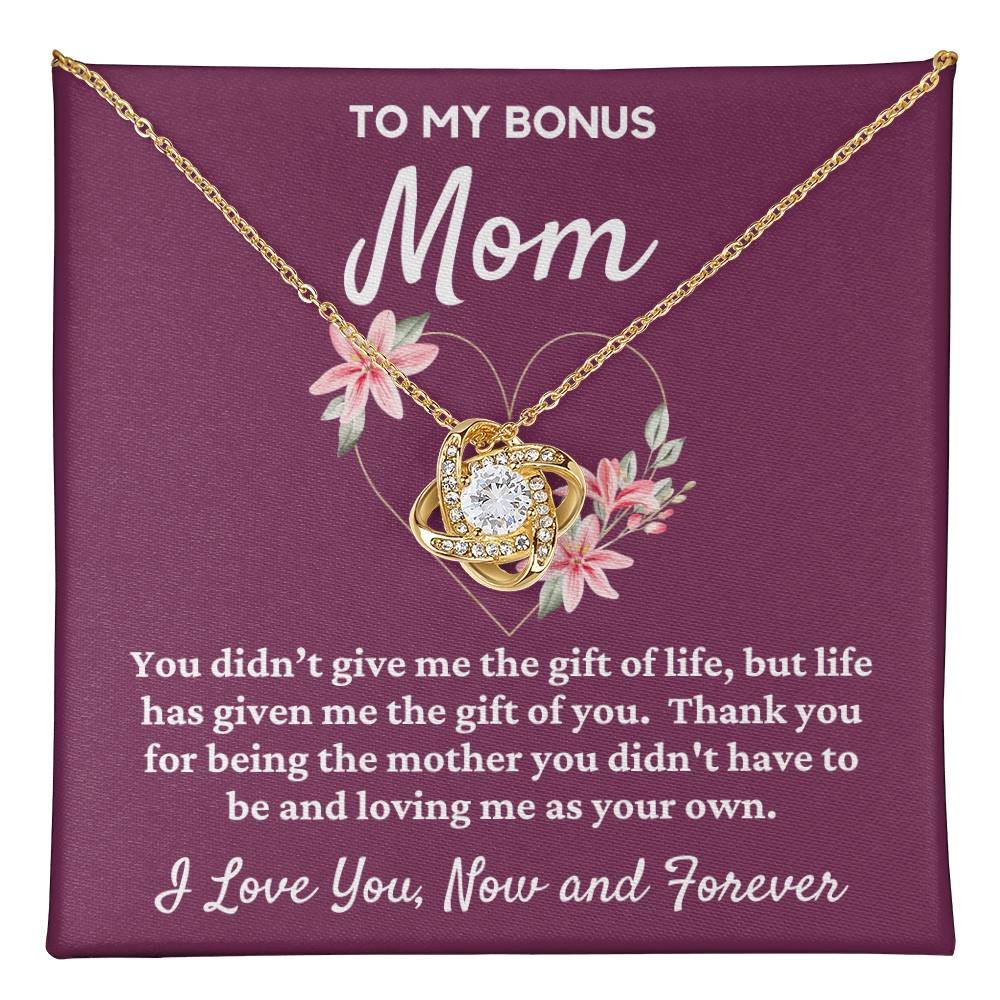 To My Bonus Mom Love Knot Necklace