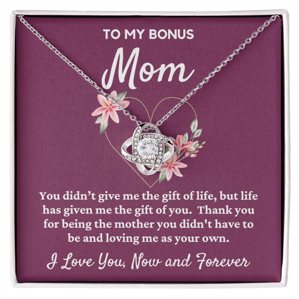 To My Bonus Mom Love Knot Necklace