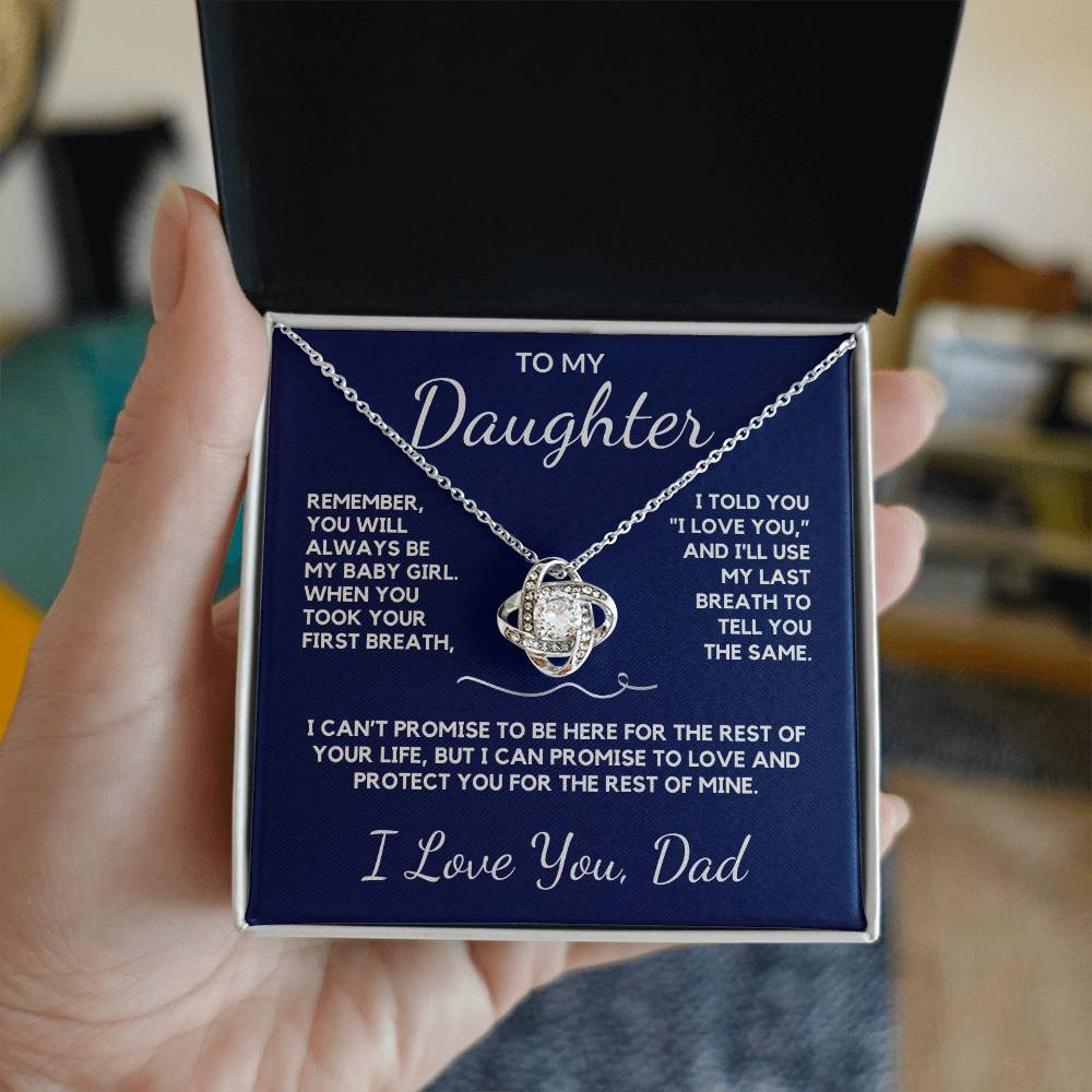 To My Daughter Love Knot Necklace From Dad