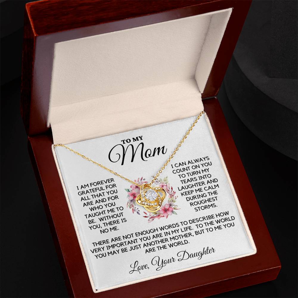 To My Mom From Your Daughter Love Knot Necklace - The perfect gift for Mother's Day or her birthday!