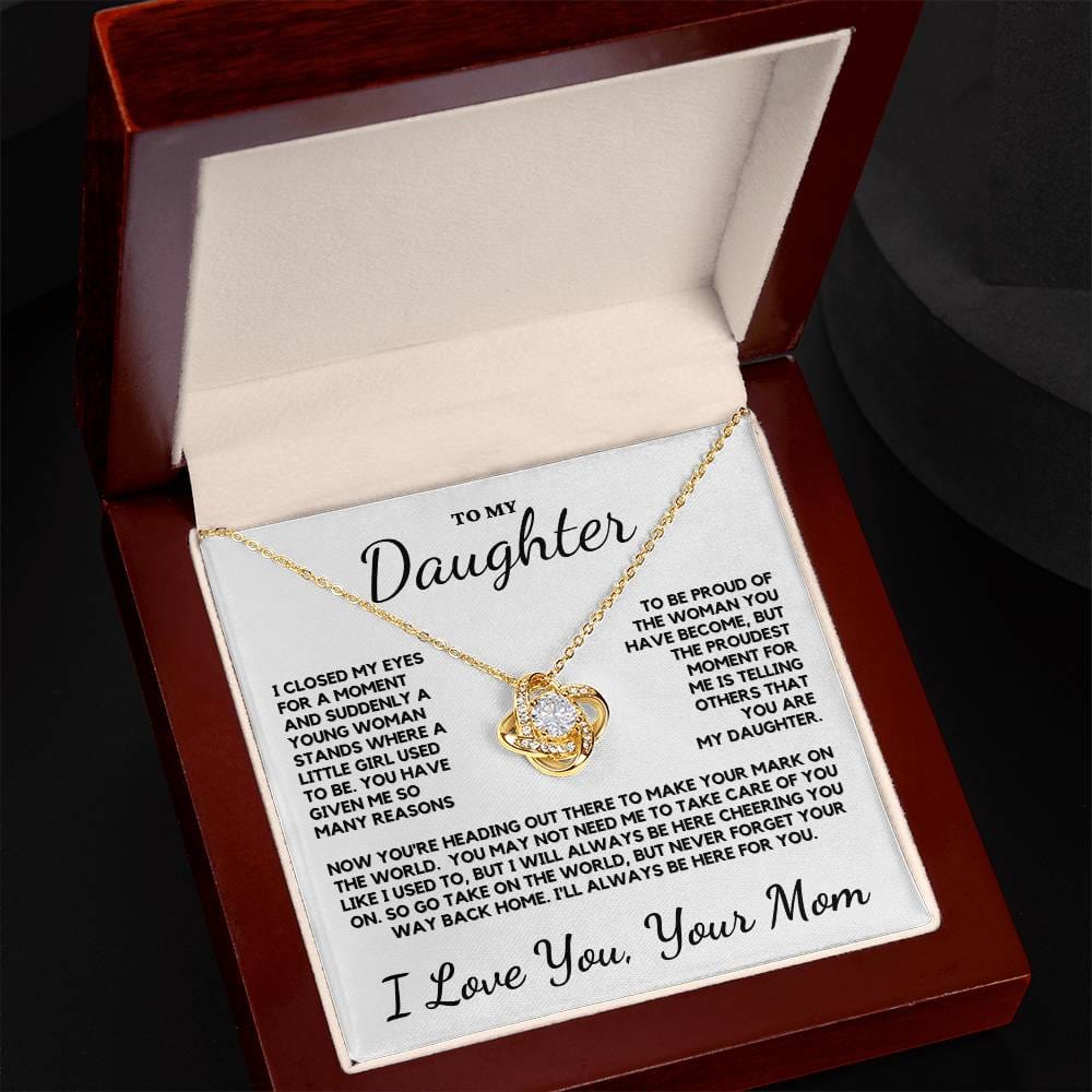 To My Daughter From Your Mom Love Knot Necklace - Perfect for Graduation or Birthday!