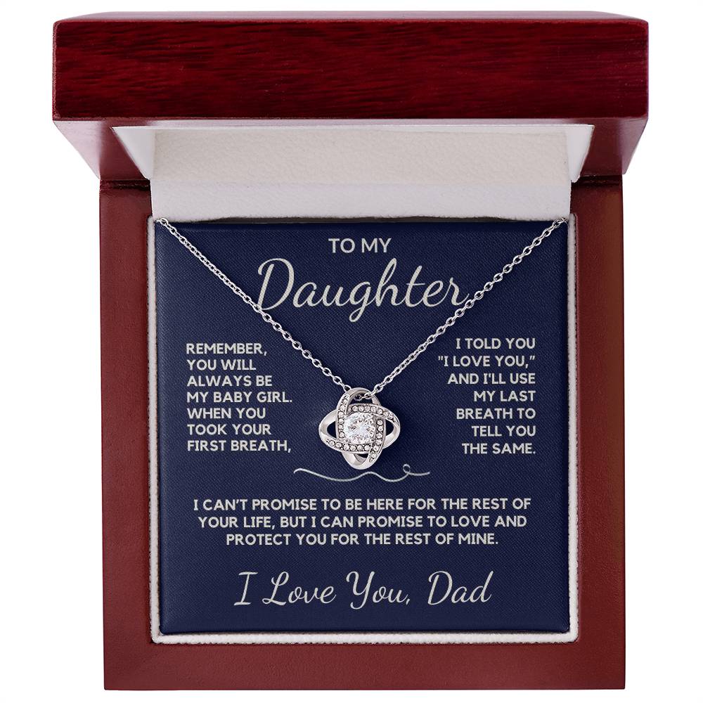 To My Daughter Love Knot Necklace From Dad