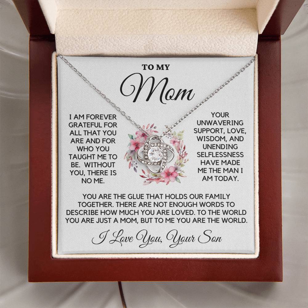 To My Mom From Son Love Knot Necklace - Perfect For Mother's Day or Her Birthday!