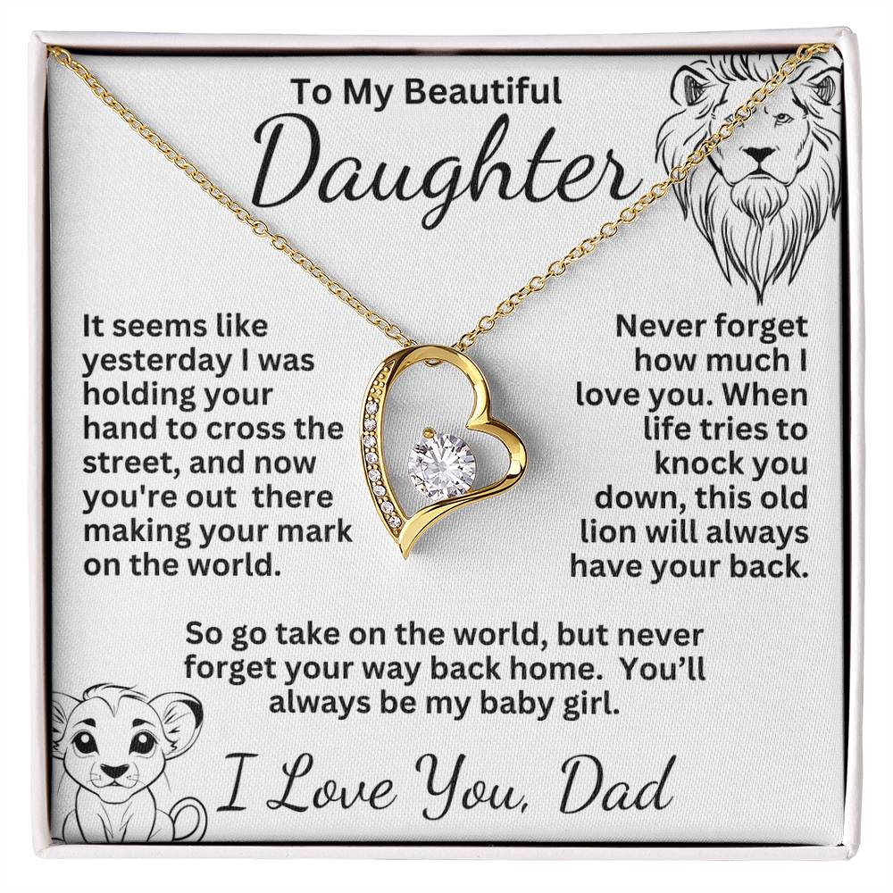 To My Beautiful Daughter Forever Love Necklace From Dad - Perfect For Her Birthday or Graduation!