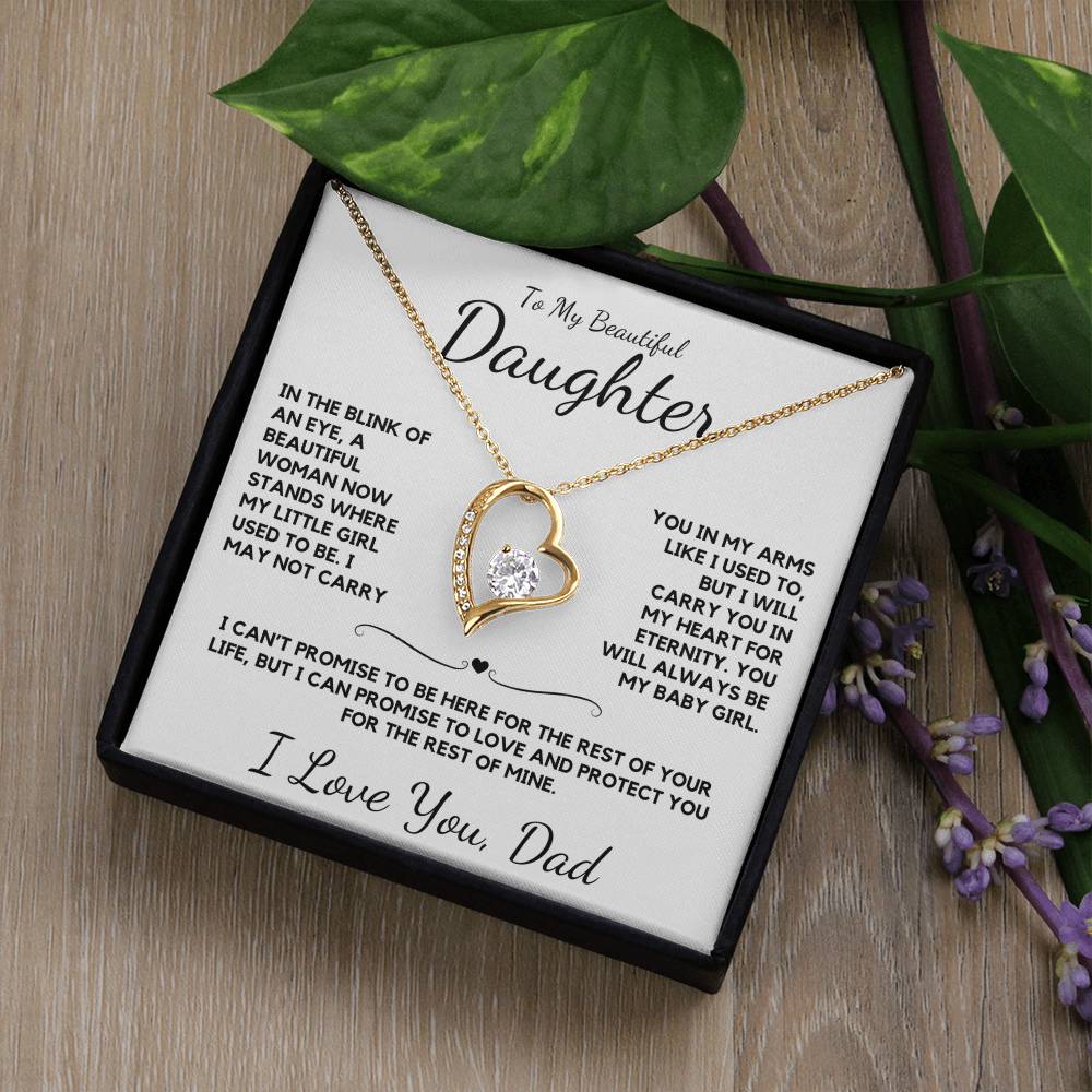 To My Beautiful Daughter Forever Love Necklace From Dad